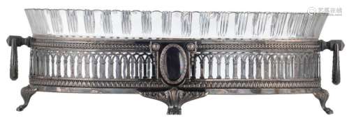 A neoclassical silver and cut crystal table