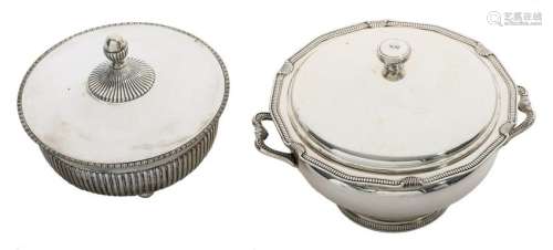 A lot of two Portugese neoclassical silver tureens,