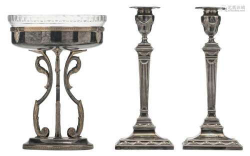 A pair of neoclassical silver candlesticks, Sheffield