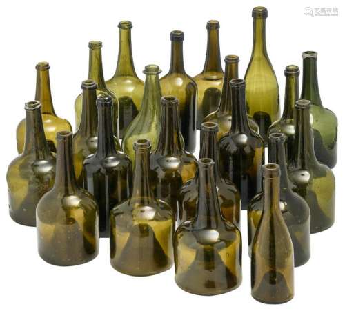 An interesting lot of 17th and 18thC winebottles, H 23