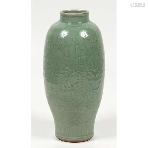 Chinese Celadon Glazed Pottery Vase