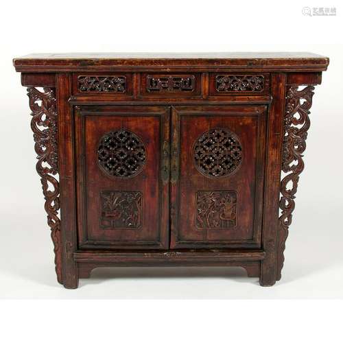 Chinese Elmwood Cabinet Table