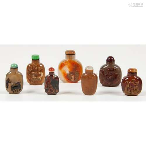 Chinese Agate and Marble Snuff Bottles