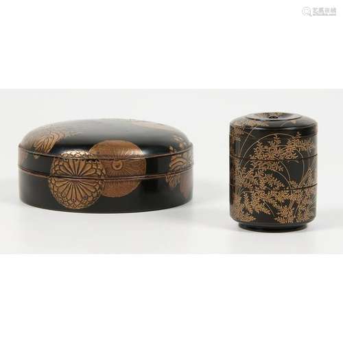 Japanese Black Laquer Boxes