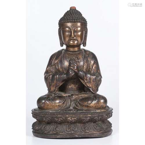 Chinese Bronze Seated Buddha