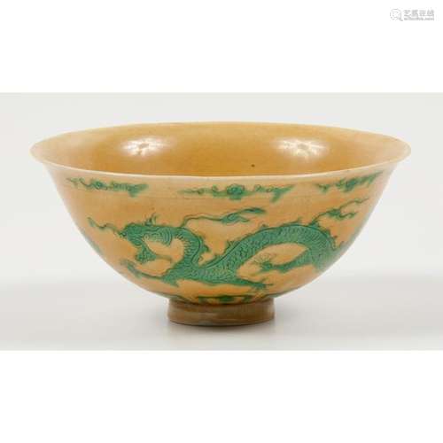 Chinese Porcelain Yellow-Ground Bowl