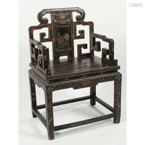 Chinese Lacquered Wedding Chair
