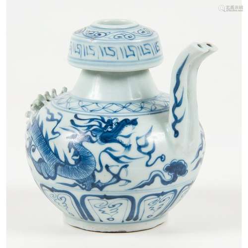 Chinese Blue and White Double Spout Teapot