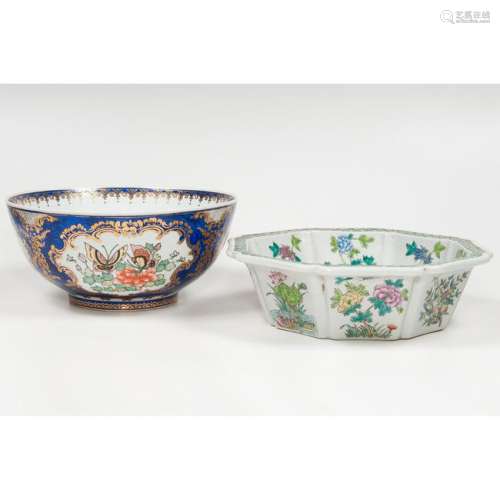 Chinese Porcelain Punch Bowl and Planter