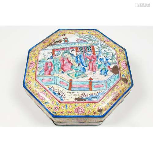 Canton Enamel Sweetmeat Tray Box