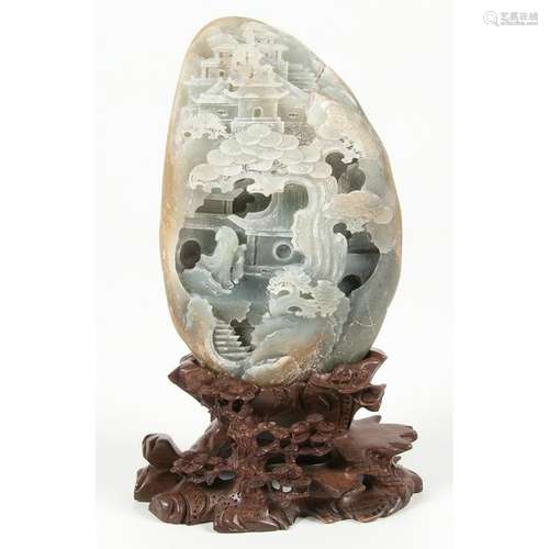 Chinese Carved Jade Boulder