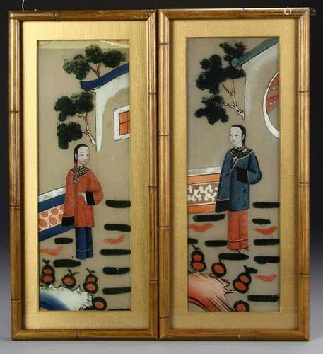 Chinese A Set Of Four Framed Paintings