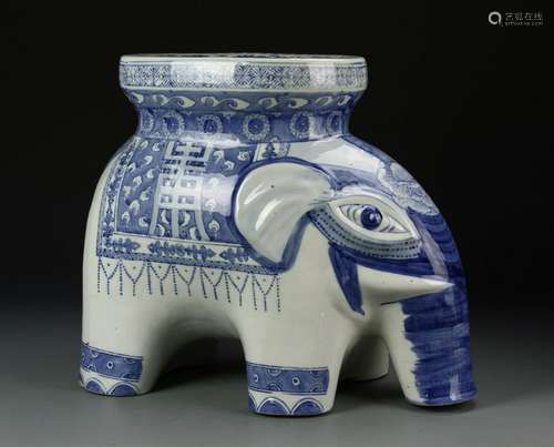 Chinese Blue and White Elephant