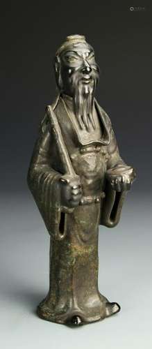 Chinese Bronze-Like Porcelain Figure