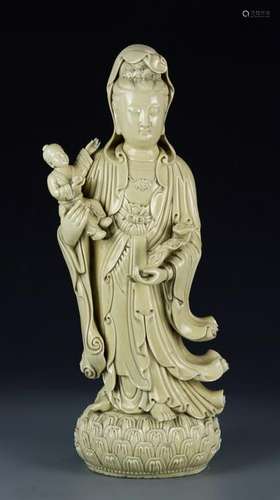 Chinese Blanc de Chine Guanyin Figure