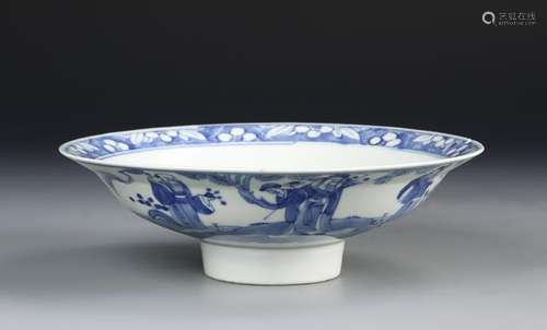 Chinese Blue and White High Stem Bowl