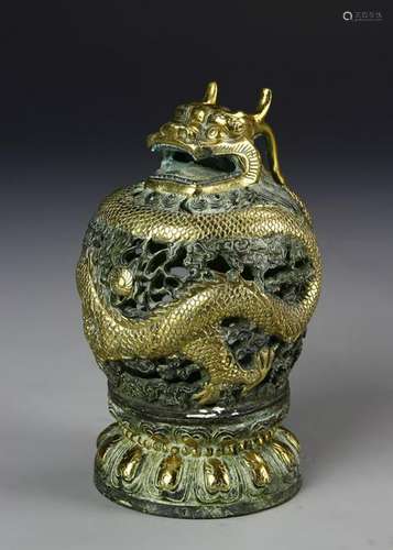 Chinese Gilt Bronze Censer