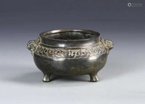 Chinese Bronze Tripod Censer