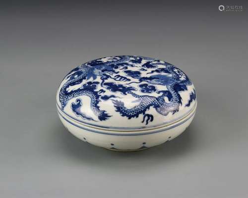 Chinese Blue and White Ink Box