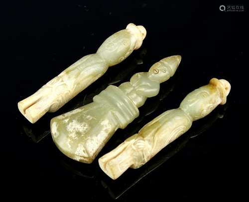 Three Chinese Jade Figures