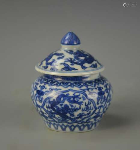 Chinese Blue and White Covered Jar