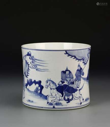 Chinese Blue and White Brush Pot