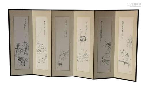 Six Japanese/Chinese Folding Screens