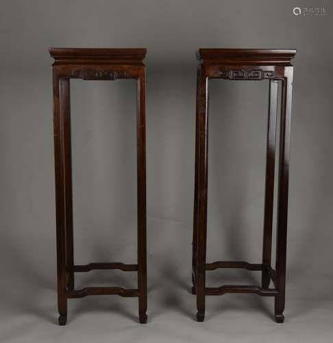 Pair of Chinese Hardwood Stands