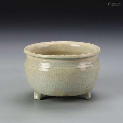 Chinese Antique Celadon Tripod Censer