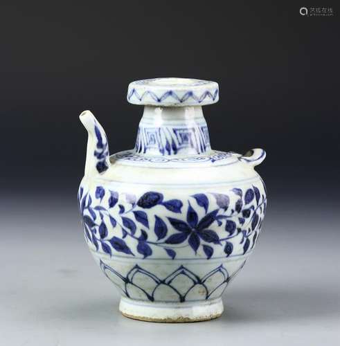 Chinese Blue and White Double Spout Teapot