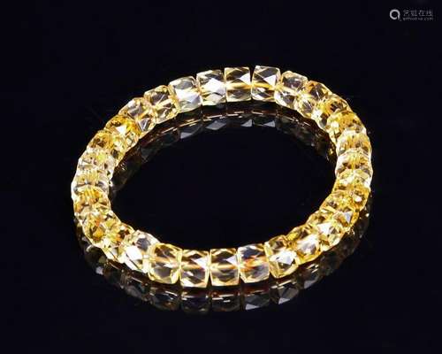 Chinese Yellow Crystal Necklace