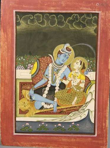 Old Indian Miniture Painting of Maharaja