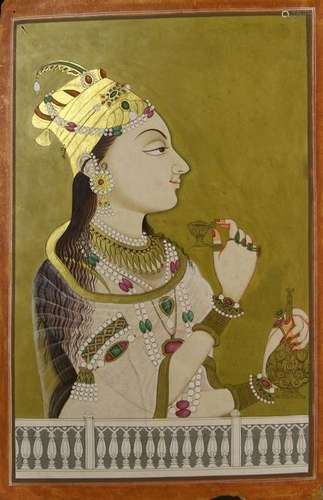 Old Indian Miniture Painting of Maharaja