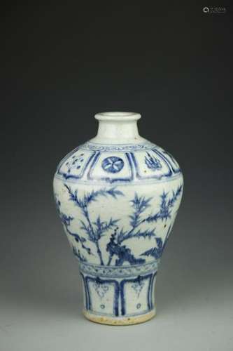 Chinese Blue And White Meiping Vase