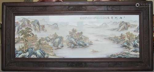 Chinese Framed Porcelain Plaque