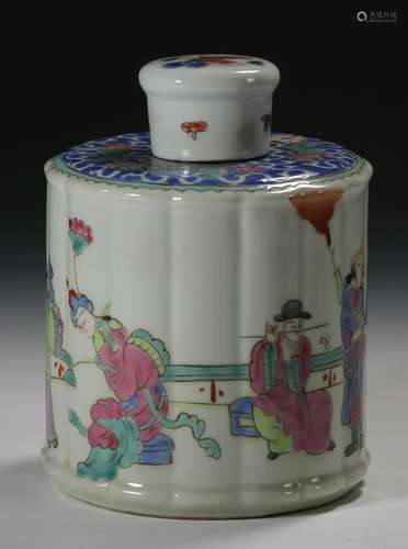 Chinese Famille Rose Tea Caddy