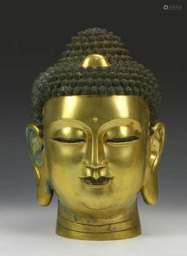 Chinese Gilt Bronze Buddha Head