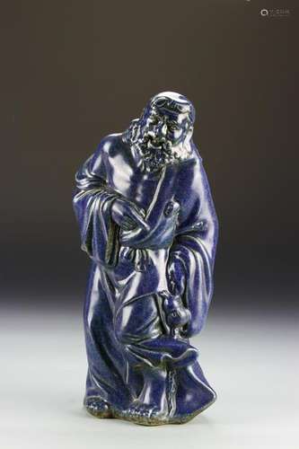 Chinese Blue Glazed Figure