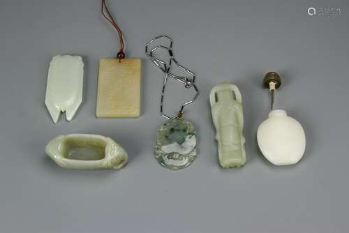 Six Chinese Jade Pendants