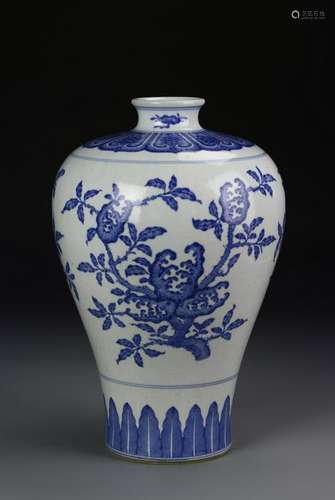 Chinese Blue And White Meiping Vase