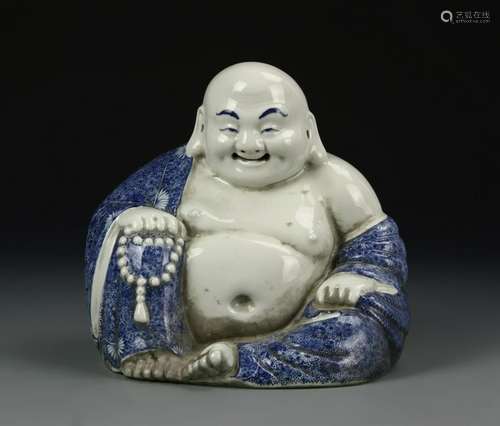 Chinese Blue And White Luohan Figure