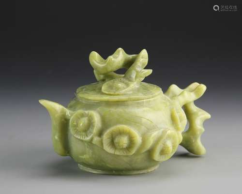 Chinese Carved Jade Teapot