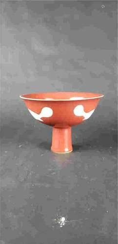 Red - Glazed Fishcaving bowl