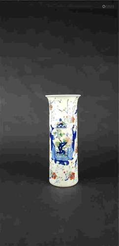 Famille-rose flowers vase