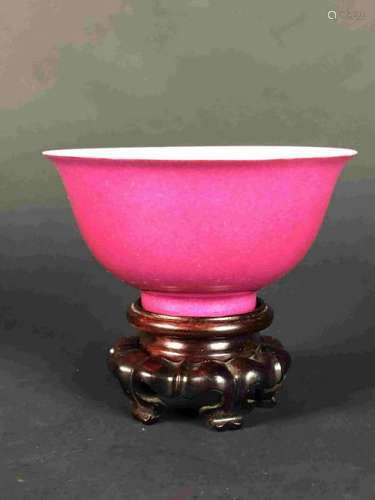 A Ruby-pink enameled bowl