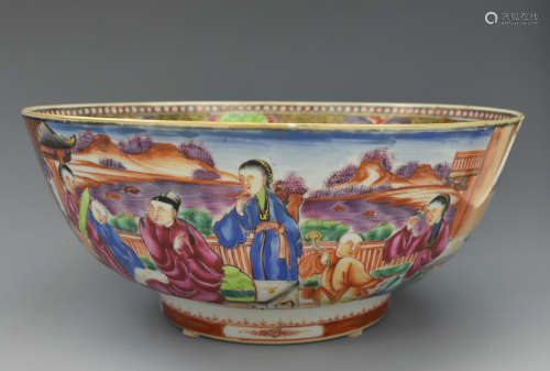 Large Chinese Cantonese Glazed Bowl,18th C.