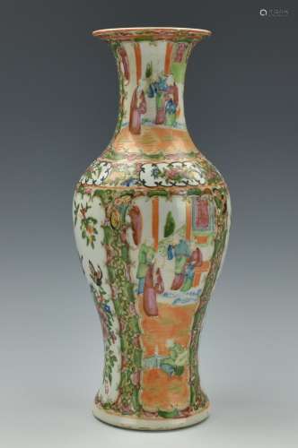 Chinese Cantonese Glazed Vase, 19th C.