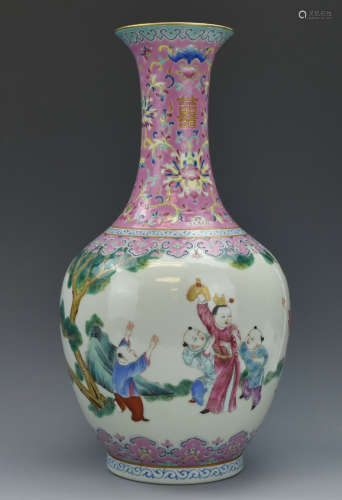 Chinese Famille Rose Vase, Roc Period