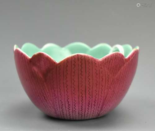 Chinese Enameled Lotus Flower Cup, Jiaqing Period