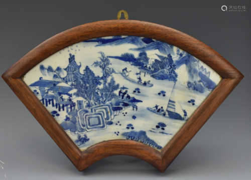 Chinese Blue and White Porcelain Plaque,18th C.
